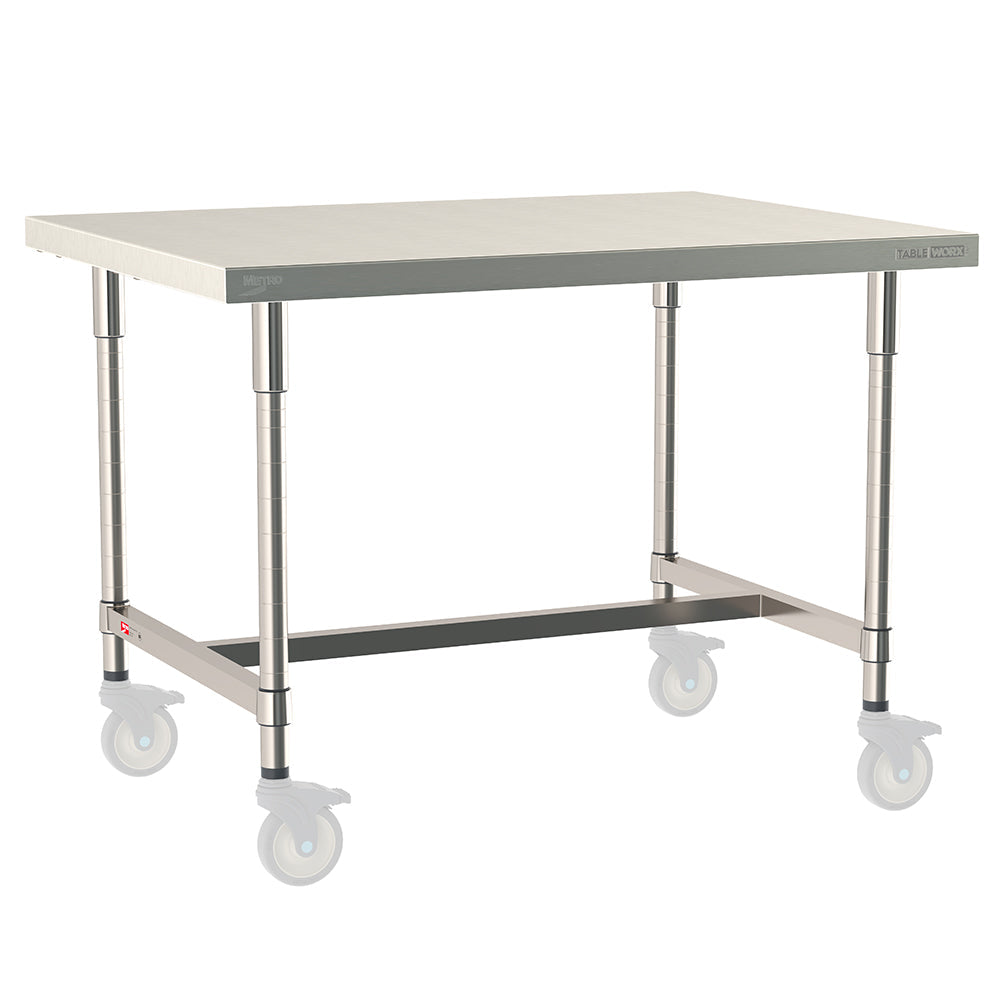 36"d TableWorx Mobile-Ready 304 Stainless Steel Work Tables w/ I-Frame