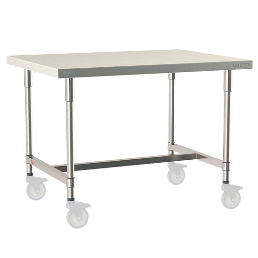 24"d TableWorx Mobile-Ready 304 Stainless Steel Work Tables w/ I-Frame