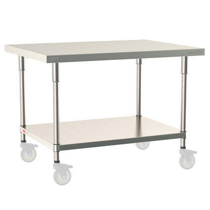 36"d TableWorx Mobile-Ready 304 Stainless Steel Work Tables w/ Undershelf