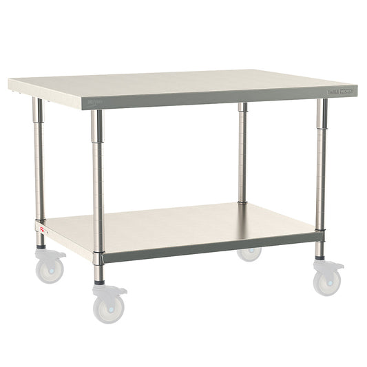 24"d TableWorx Mobile-Ready 304 Stainless Steel Work Tables w/ Undershelf