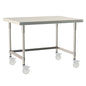 30"d TableWorx Mobile-Ready 316 Stainless Steel Top Work Tables w/ 3-Sided Frame