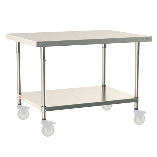 24"d TableWorx Mobile-Ready 316 Stainless Steel Top Work Tables w/ Undershelf