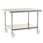 24"d TableWorx Mobile-Ready 316 Stainless Steel Top Work Tables w/ Undershelf