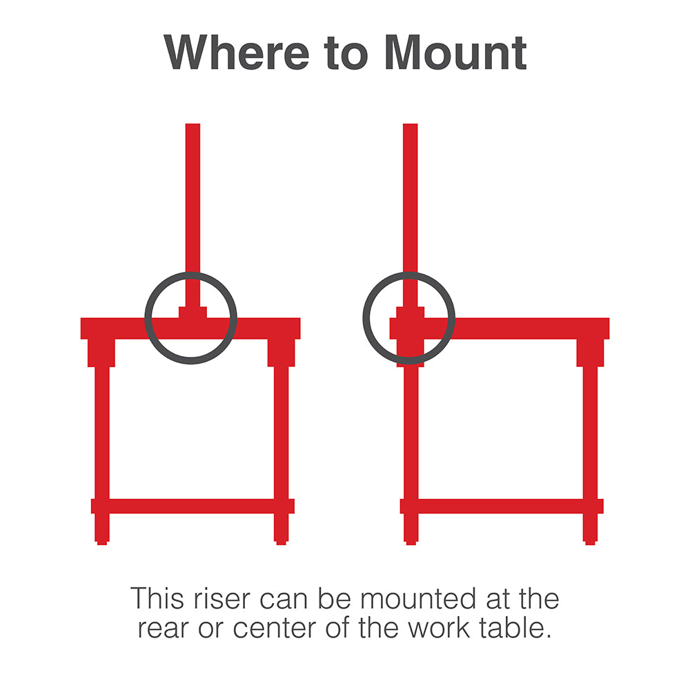 6"d x 34"h TableWorx Work Table Risers w/ Epoxy-Coated Steel SmartWall Grid