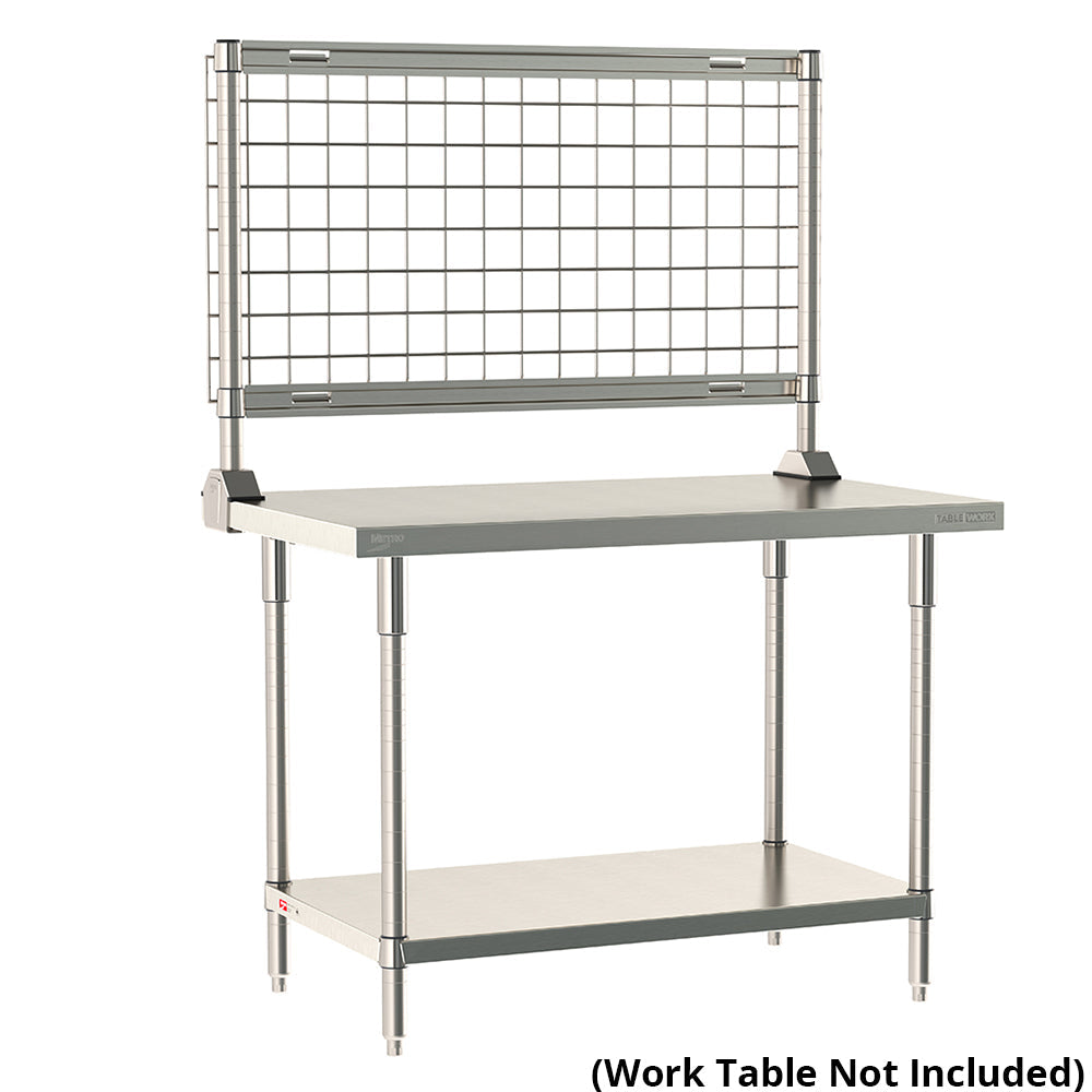 6"d x 34"h TableWorx Work Table Risers w/ Stainless Steel SmartWall Grid