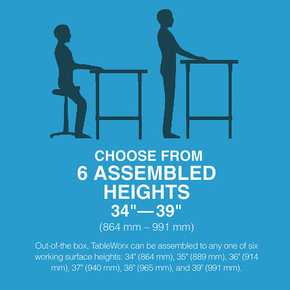 30"d TableWorx 316 Stainless Steel Top Work Tables w/ Undershelf
