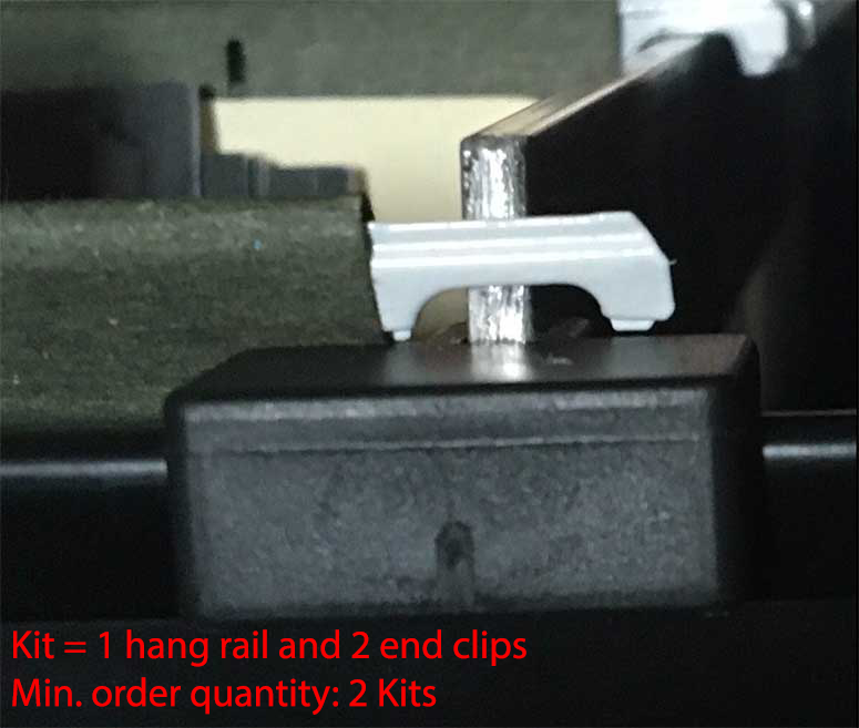 Custom Front To Back Single File Rail Kit With 2 Plastic Clips