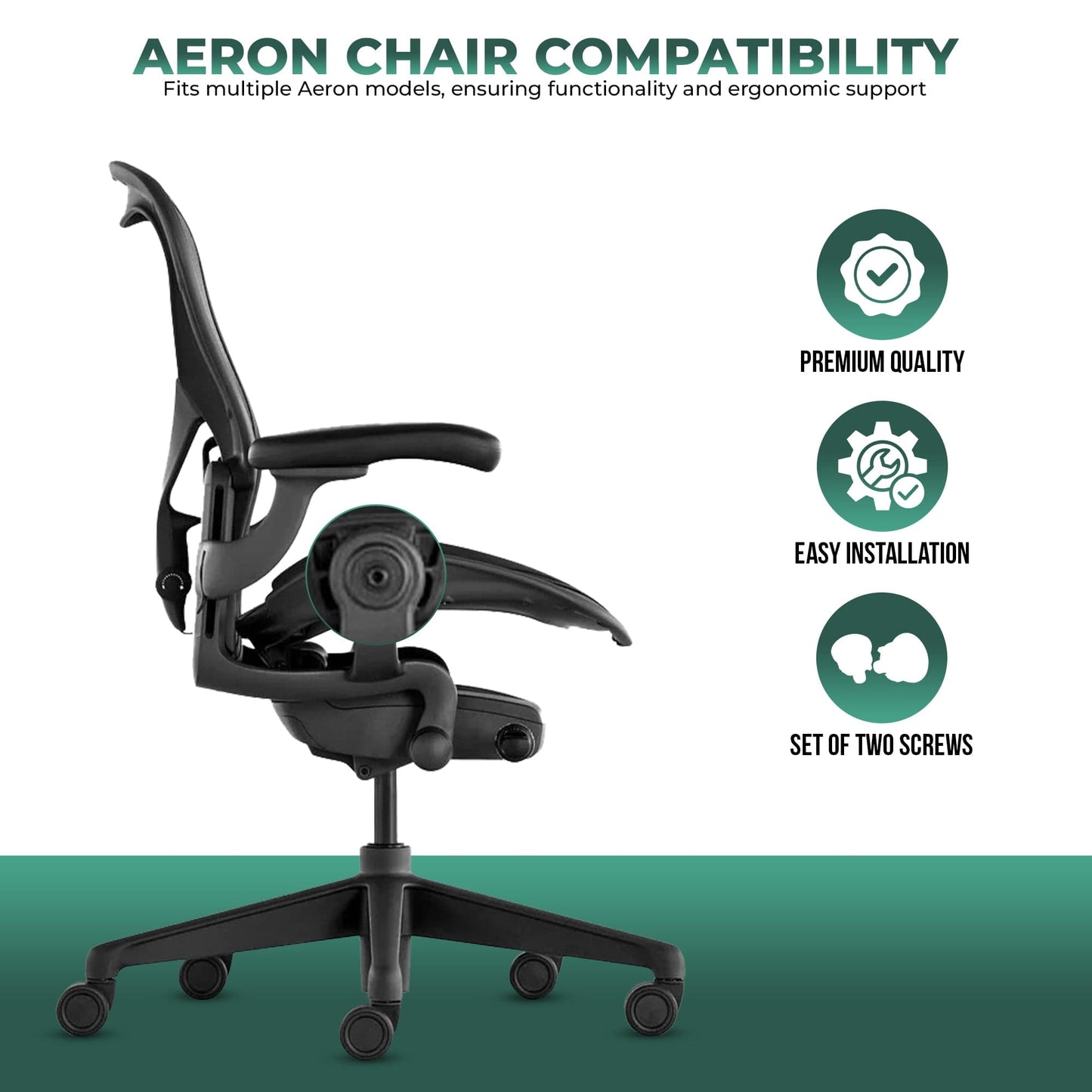 Herman Miller Aeron Classic (V1) Compatible – Seat Hip Pivot Bolt Screws