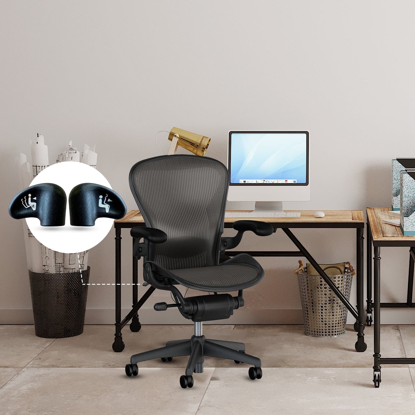 Herman Miller Aeron Classic (V1) Compatible – Tilt Knobs Set of 2