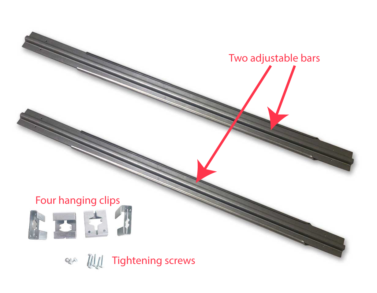File Rail For Metal Lateral Cabinet Adjustable Bar, Set Of 2