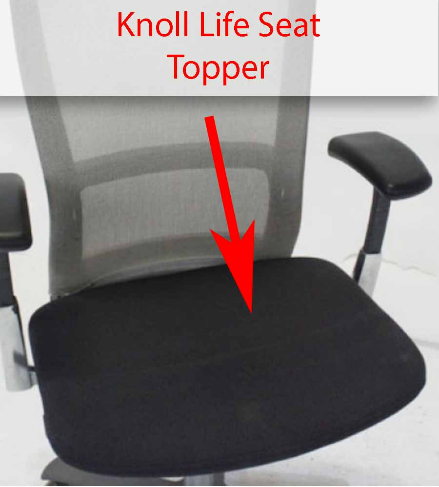 Knoll Life Chair Replacement Seat Topper Black KST15