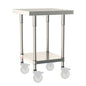 Metro Tableworx Mobile Tables with Solid Bottom Shelf (Type 304 Stainless Steel) Casters Included