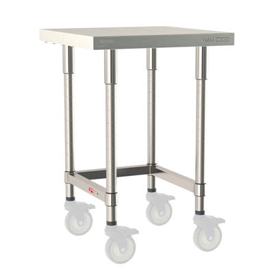Metro Tableworx Mobile Tables with Three Sided Frame (Type 304 Stainless Steel) Casters Included