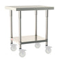 Metro Tableworx Mobile Tables with Solid Bottom Shelf (Type 304 Stainless Steel) Casters Included