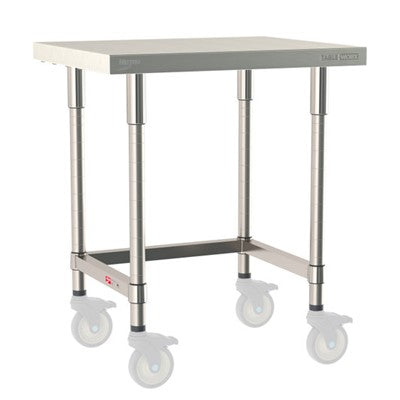 Metro Tableworx Mobile Tables with Three Sided Frame (Type 304 Stainless Steel) Casters Included