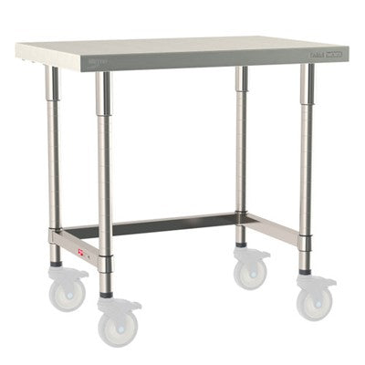 Metro Tableworx Mobile Tables with Three Sided Frame (Type 304 Stainless Steel) Casters Included