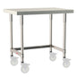 Metro Tableworx Mobile Tables with Three Sided Frame (Type 304 Stainless Steel) Casters Included