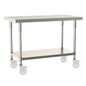Metro Tableworx Mobile Tables with Solid Bottom Shelf (Type 304 Stainless Steel) Casters Included