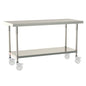 Metro Tableworx Mobile Tables with Solid Bottom Shelf (Type 304 Stainless Steel) Casters Included