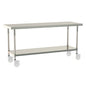Metro Tableworx Mobile Tables with Solid Bottom Shelf (Type 304 Stainless Steel) Casters Included
