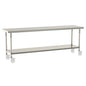Metro Tableworx Mobile Tables with Solid Bottom Shelf (Type 304 Stainless Steel) Casters Included