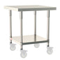 Metro Tableworx Mobile Tables with Solid Bottom Shelf (Type 304 Stainless Steel) Casters Included