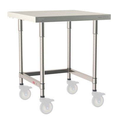 Metro Tableworx Mobile Tables with Three Sided Frame (Type 304 Stainless Steel) Casters Included