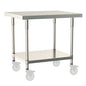 Metro Tableworx Mobile Tables with Solid Bottom Shelf (Type 304 Stainless Steel) Casters Included