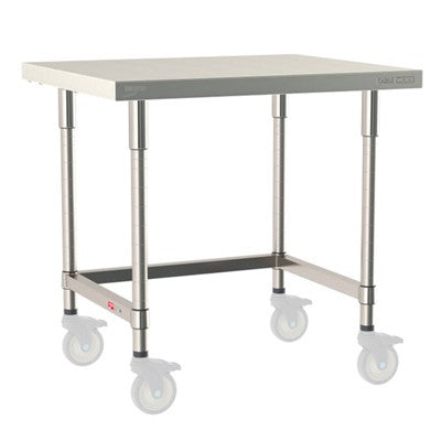 Metro Tableworx Mobile Tables with Three Sided Frame (Type 304 Stainless Steel) Casters Included