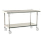 Metro Tableworx Mobile Tables with Solid Bottom Shelf (Type 304 Stainless Steel) Casters Included