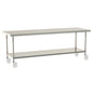 Metro Tableworx Mobile Tables with Solid Bottom Shelf (Type 304 Stainless Steel) Casters Included