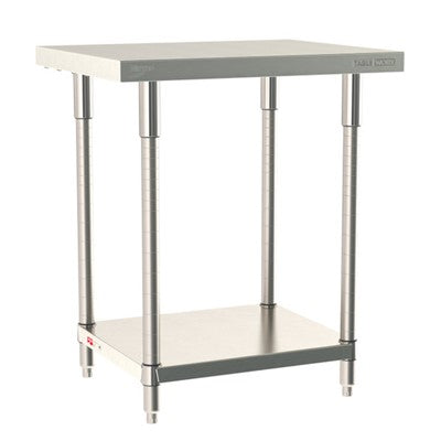 Metro Tableworx Stationary Tables with Solid Bottom Shelf (Type 316 Stainless Steel)