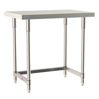 Metro Tableworx Stationary Tables with Three Sided Frame (Type 304 Stainless Steel)