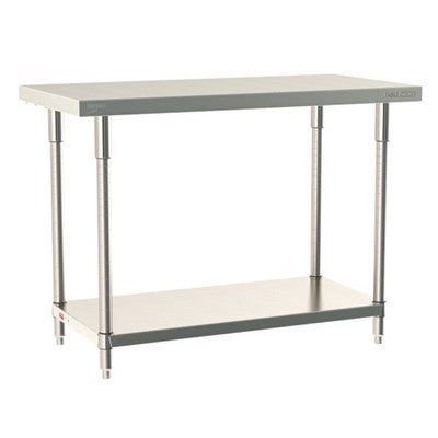 Metro Tableworx Stationary Tables with Solid Bottom Shelf (Type 316 Stainless Steel)