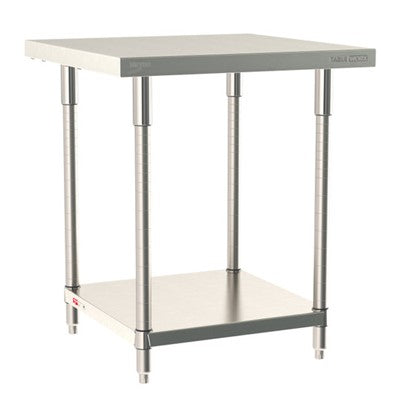 Metro Tableworx Stationary Tables with Solid Bottom Shelf (Type 316 Stainless Steel)
