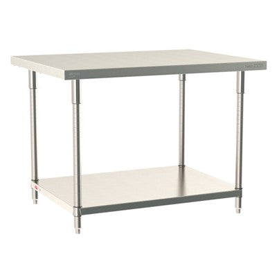 Metro Tableworx Stationary Tables with Solid Bottom Shelf (Type 316 Stainless Steel)