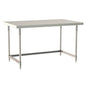 Metro Tableworx Stationary Tables with Three Sided Frame (Type 304 Stainless Steel)